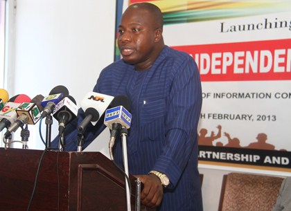  Mr Mahama Ayariga - Information Minister, launching the 56th Independence anniversary in Accra